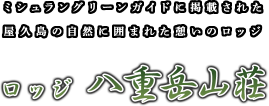 ミシュラングリーンガイドに掲載された、屋久島の自然に囲まれた憩いのロッジ【ロッジ 八重岳山荘】